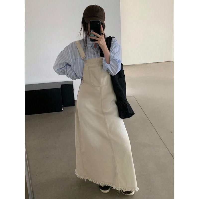 

Tall Slim Denim Overall Dress - Enhances Height and Slimming Effect L
