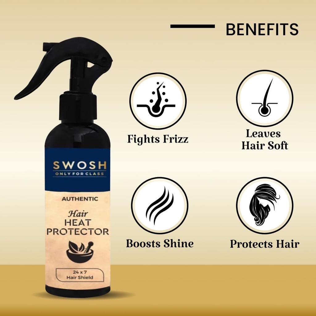 Heat Protection Spray for Hair (200 Ml), Hair Heat Protector Spray, Swosh