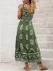 2026 Spring/Summer Ethnic Style Sleeveless V-Neck High-Waist Backless Maxi Dress for Women