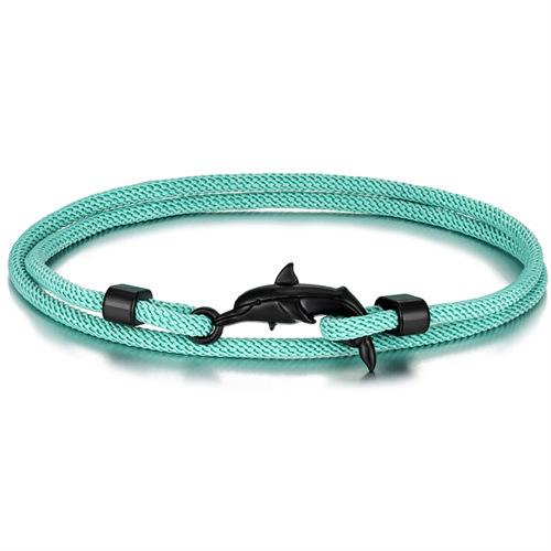 Black Cute Little Dolphin Hand Rope Small Fresh Animal Color Multi-Layer Adjustable Men'S And Women'S Bracelets