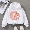 PAW Patrol Child White Long- Sleeve Hoodie Girls Skye Polyester Tops Cartoon 26 Letter Printed Pullover Children Birthday Gifts