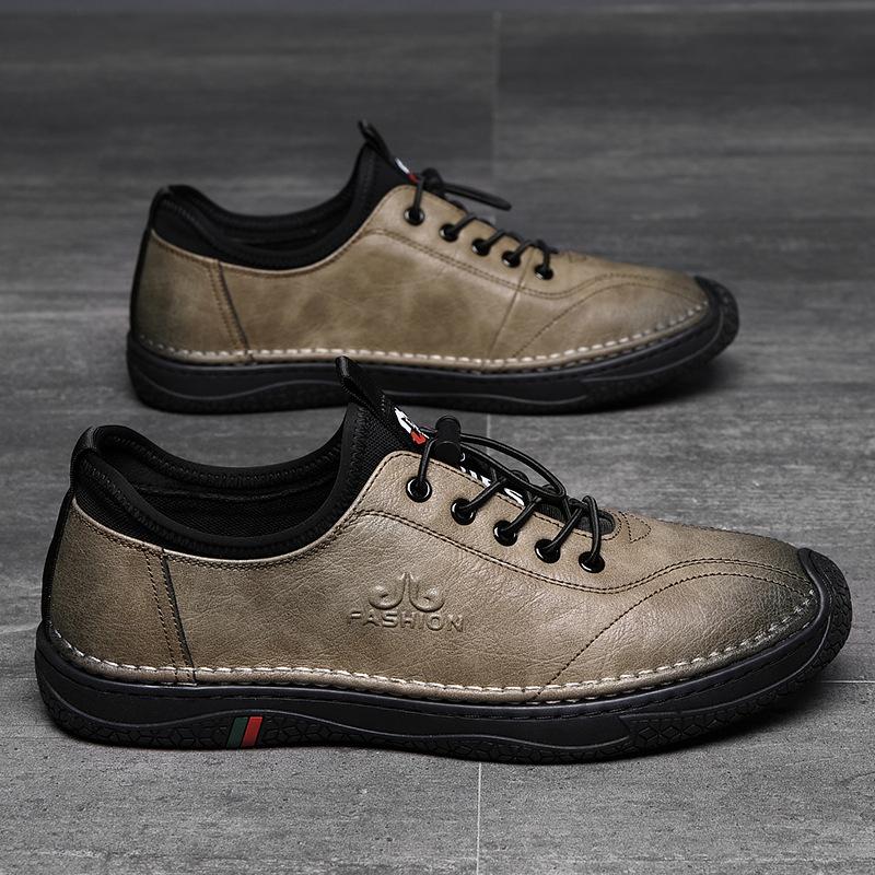 Spring Men 'S Shoes ,Casual Leather Shoes ,Korean Fashion All -Match Shoes ,Men 'S Leather ,Men 'S Soft Leather Hiking Shoes