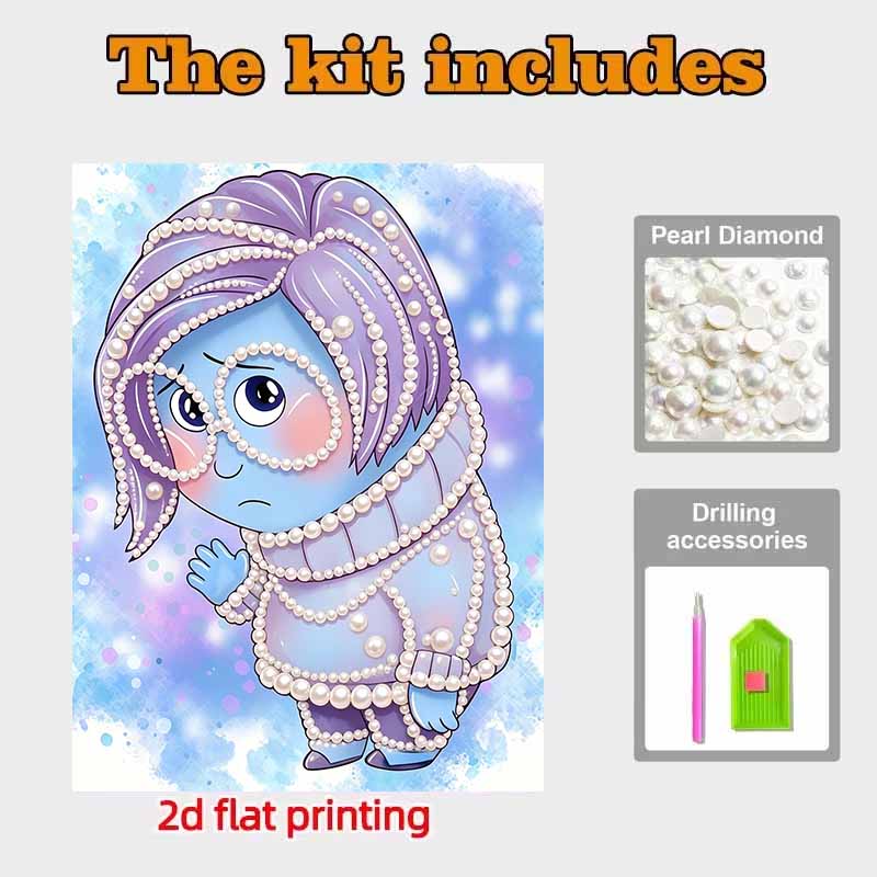 Disney Pearl Painting Inside Out Suitable for Beginners and Adults, DIY Pearl Diamond Art Painting Kit for Home Wall Decor Gifts