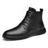 3707 Men's Shoes Martin Boots Business Leather Boots Autumn and Winter High-top Lace-up Leather Cowhide Casual Boots Velvet Cotton Shoes