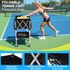 Tennis Ball Hopper Foldable Portable Pickleball Baseball Hopper Basket with Wheels with Storage Bag for Serve Training