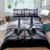 Airplane Fighter Duvet Cover King/Queen Size,flying Fighter Jet Bedding Set For Teens Boys,modern Cool Airplane Quilt Cover