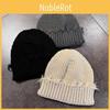 Color Solid Knitted Cap Winter Street Style Warm Beanie Hat For Casual Wear