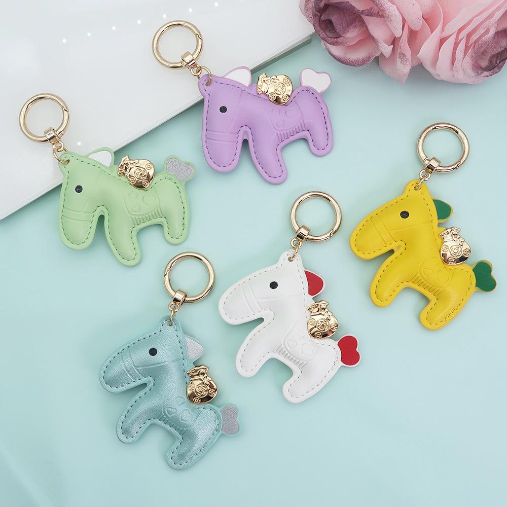 Instant Money Cartoon Pony Pendant Keychain for Couples