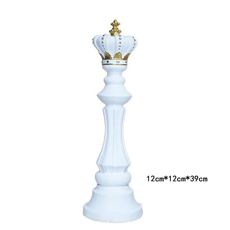 Black and White Chess Piece Resin Figurine for Creative Home Decor