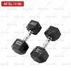 ART&LIVING Hexagonal Rubber-Coated Cast Iron Dumbbell
