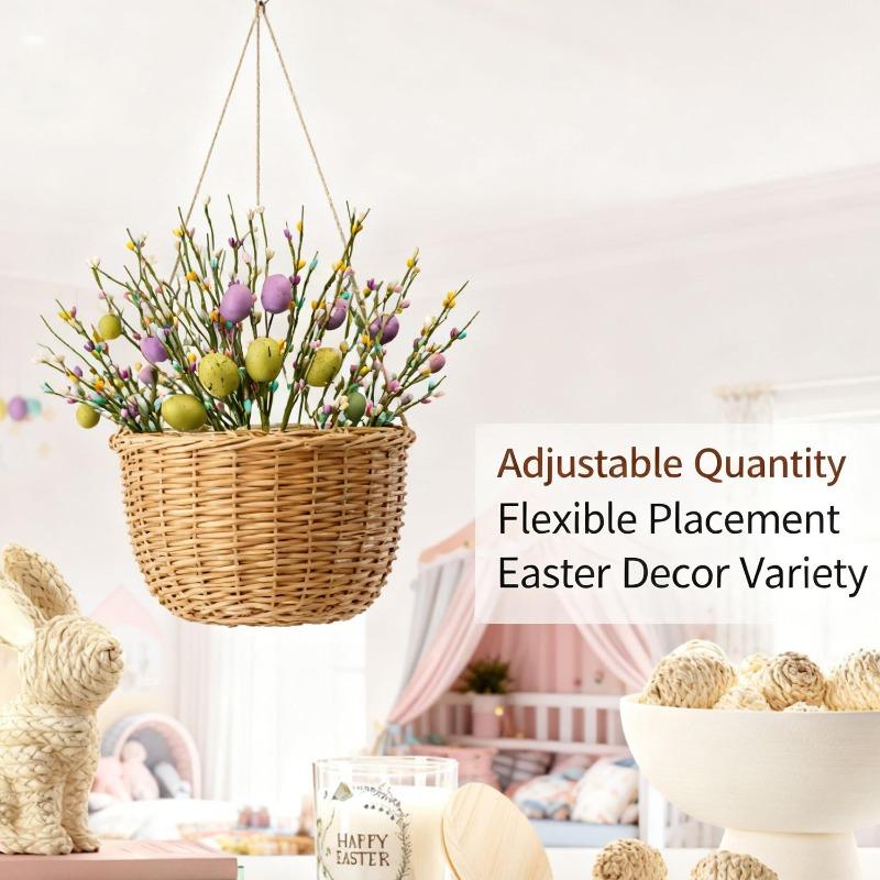 Easter Artificial Egg Berry Branch Colorful Foam Eggs Flower Branch Home Party Vase Flower Arrangement Decoration Accessories