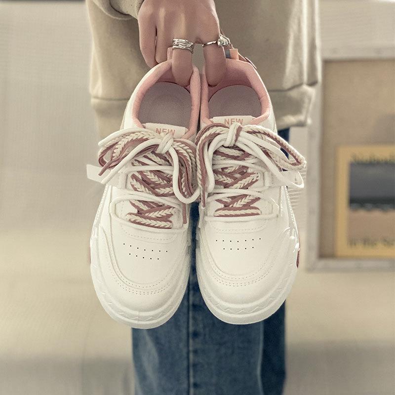 Popular Hong Kong style platform Guochao board shoes women's summer 2025 spring and autumn new niche versatile casual shoes sports white shoes