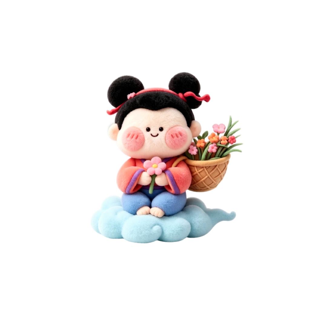 Eight Immortals Plush Dolls Set - Chinese Mythology Theme Desktop Ornament Figurines for Display