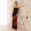 Spring and summer women's fashion high-end tube top halter Spice girl slim positioning printed dress women
