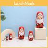 Wooden Russian Nesting Dolls Set With Christmas Decor And Modern Minimalist Style For Holiday Gift