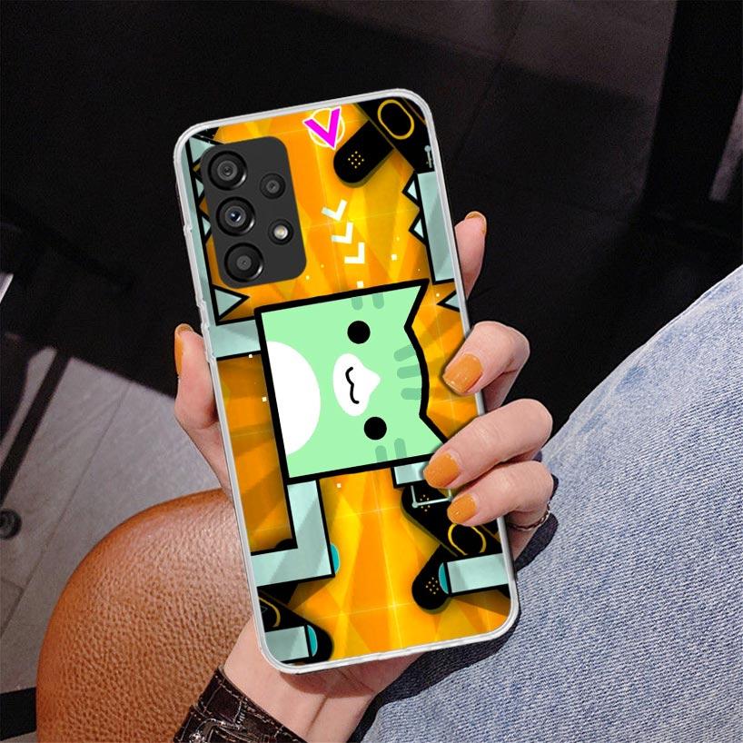 Geometry Dash Game Phone Case For Samsung Galaxy A17 A16 A15 A14 A13 A57 A56 A55 A54 A53 A37 A36 A35 A34 A33 A26 A25 A24 A23 Gal