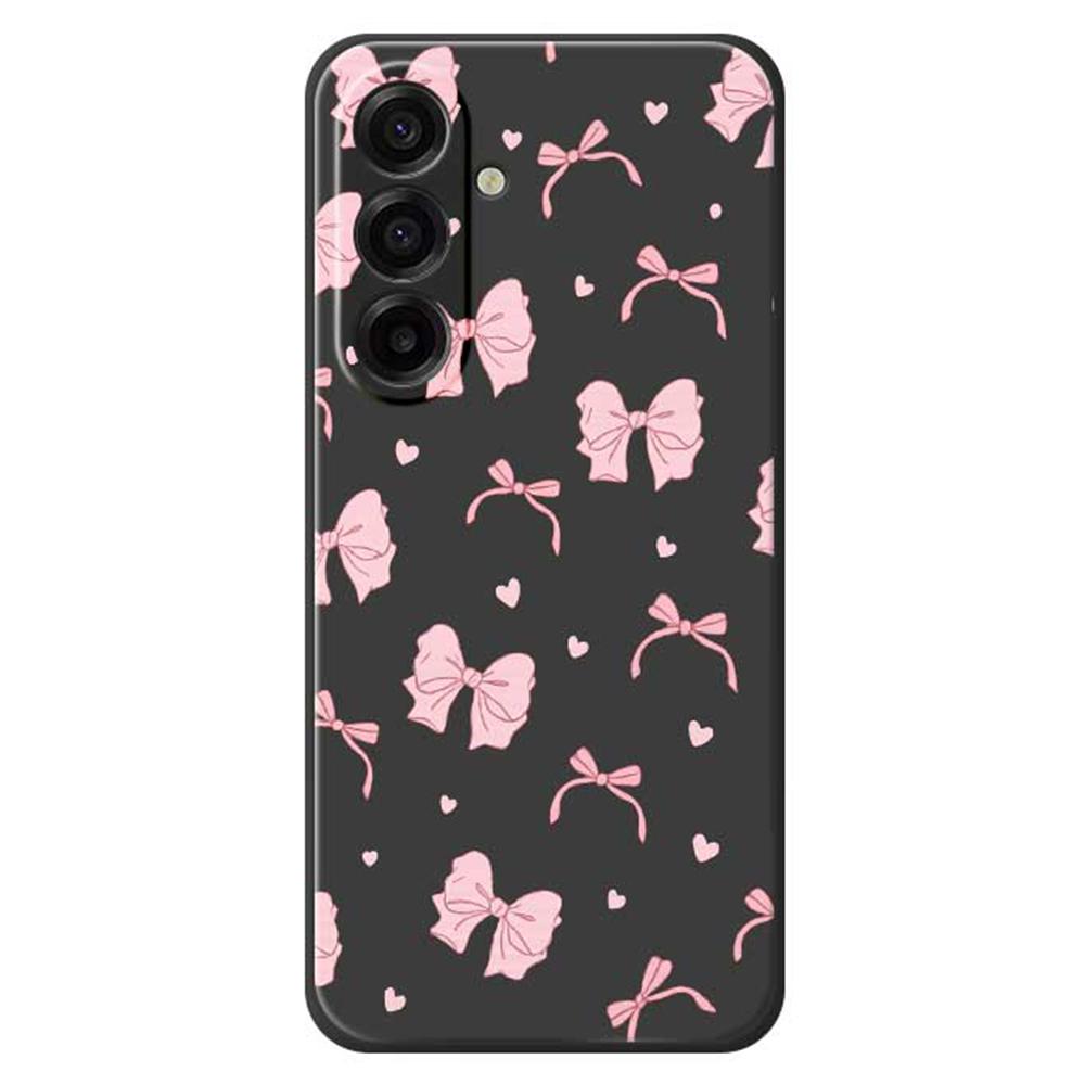 For Samsung Galaxy A17 5G Case Pink Bow Love Pattern Printing Straight Edge TPU Phone Back Cover