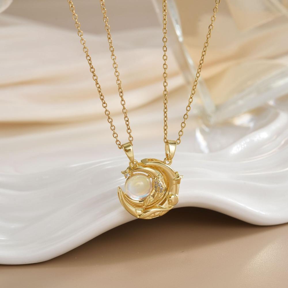 Magnetische Sonne Mond Partner Halskette Modisch Vielseitig Hochwertiges Geschenk für Beste Freunde Liebhaber