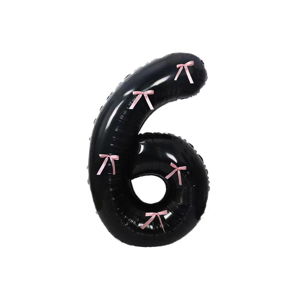 40inch Black Digital Foil Balloons Mini Bow 0-9 Giant Helium Ball Wedding Birthday Party Decorations Baby Shower Kids Toys