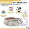 Ruban LED - FonaTech - 10 m - 220V - Silicone étanche IP65 - Blanc froid 6000°K
