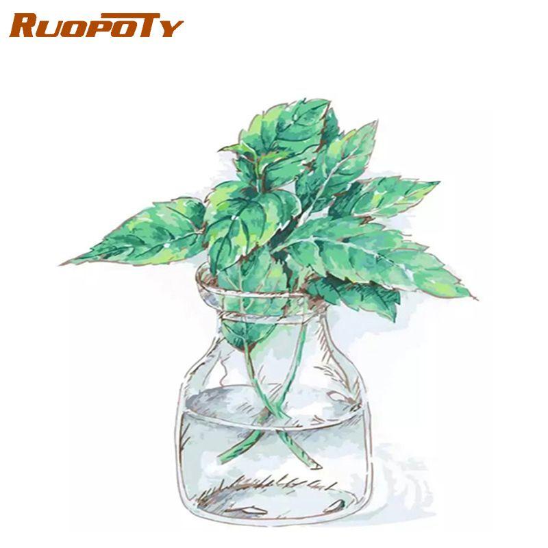 

Ruopoty безрамное животное DIY картина по номерам Современная настенная живопись на холсте ручная роспись маслом для украшения дома