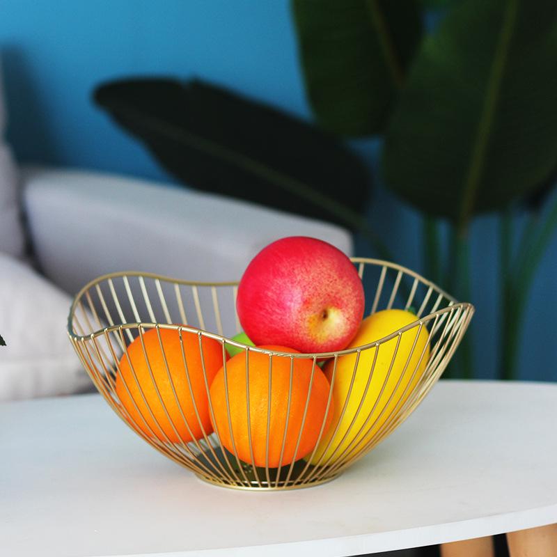 Nordic Creative Iron Art Fruit and Snack Basket for Living Room Storage