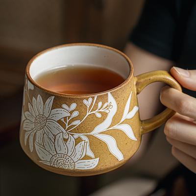 Treasure Exquisite Pattern Ceramic Cup Gift For Girls Practical High-End Coffee Cup Export