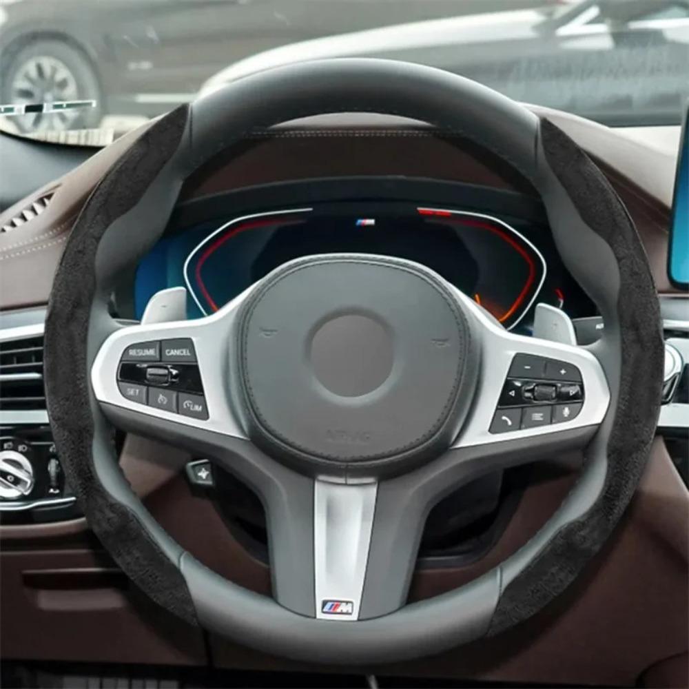 38CM Steering Wheel Cover Solid Color Steering Wheel Decoration High Quality Automotive Interior