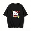 2026 Summer Hello Kitty Cartoon Printed Short Sleeve Pure Cotton Tshirt Womens Family Matching Outfits Classic Fashion Tee Top