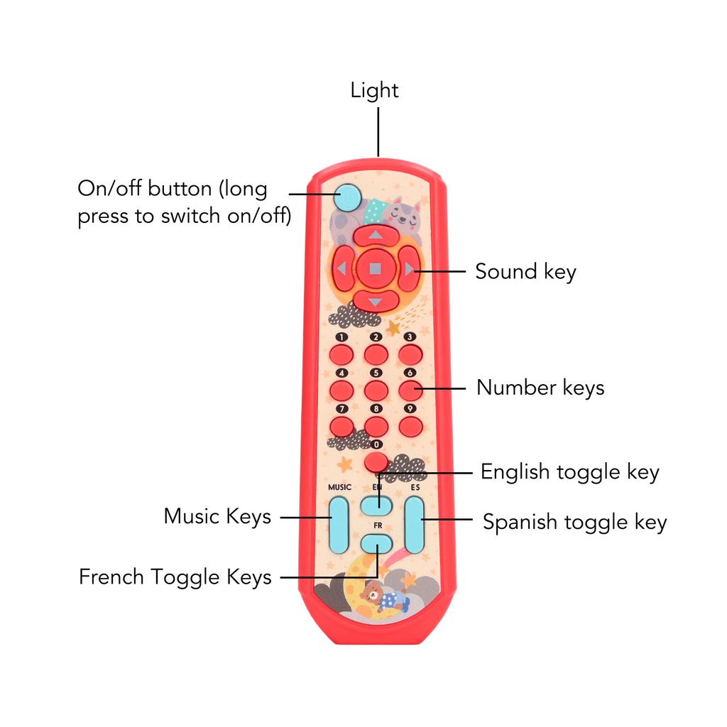 TV Remote Control Toy Baby Simulated Remote Control Toy with Sound and Light for Early Education Learning