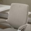 Office Chair Ergonomic Desk Chair with Armrest, Height-Adjustable Swivel Chair with Tilt Function, Linen Look, Padded Computer Chair, Beige+White
