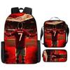 Set de Mochila Escolar Infantil con Estampado de Cristiano Ronaldo de 3 Piezas Dibujos Animados para Estudiantes de Primaria Mochila Ligera Duradera de Gran Capacidad