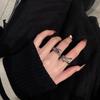 Punk Irregular Rings With Opal Aesthetic Egirl Hollow Vintage Stone Rings For Women Y2k Open Ring Trendy Jewelry