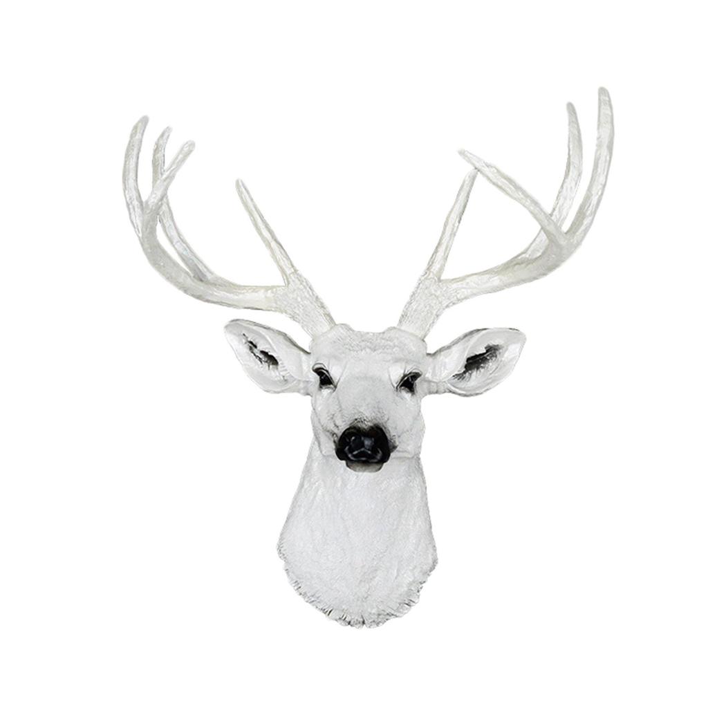 Deer Head Wall Mount Resin Figure Sculpture for Office And Living Space