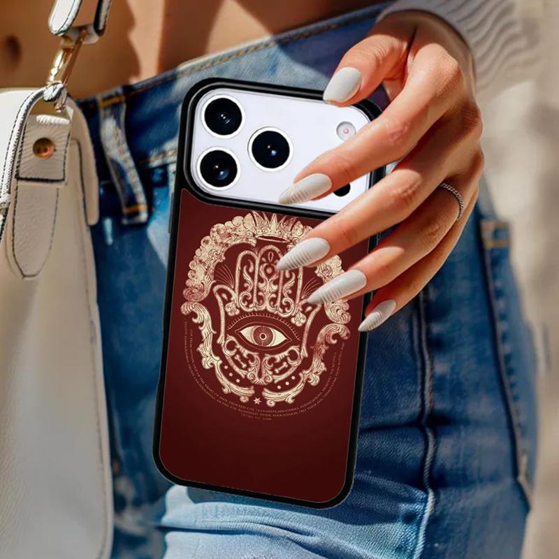 Hamsa Hand Of Fatima Art Phone Case For iPhone 17 Air 14 15 13 12 Max Cover For Apple 14 15 16 16e 11 Pro Max Plus