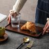 Household Black Walnut Tea Tray Solid Wood Kitchen Serving Platter  Teaware Trays