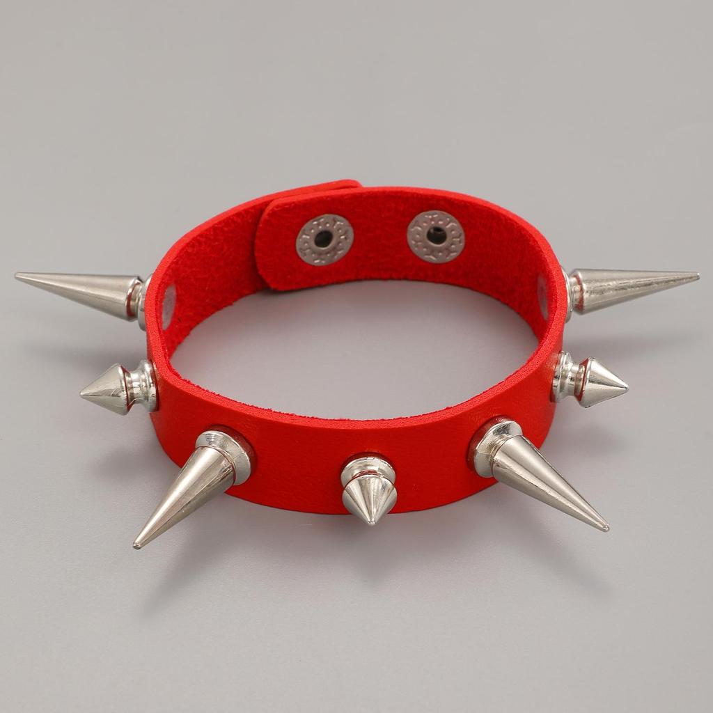 Punk Rock Gothic Personalized Rivet Couple Leather Bracelet