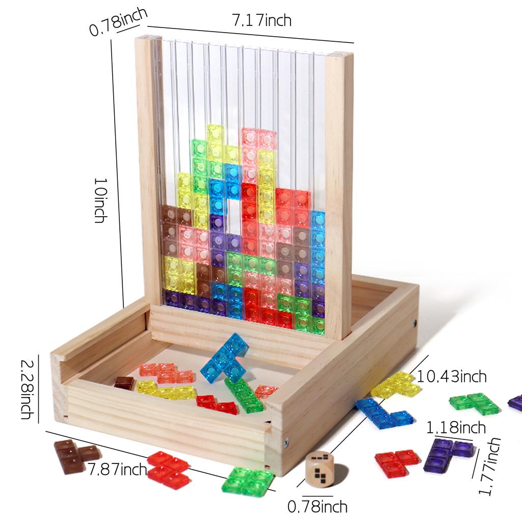 3D Transparent Tetris Puzzle Logic Thinking Brain Development Two-Player Tetris Logic Fun Educational Toy Two Versions Available