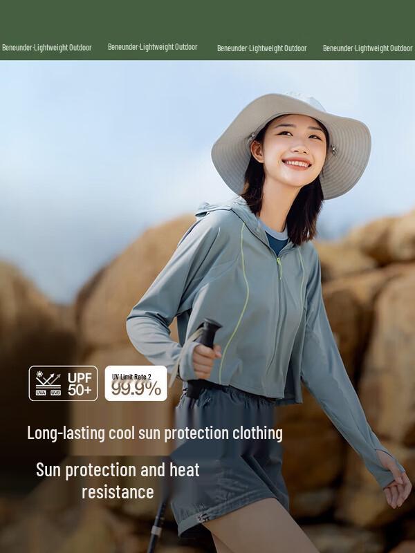 

Beneunder Women s 1.5 Ice Silk Cooling Hooded Sun Protection Jacket