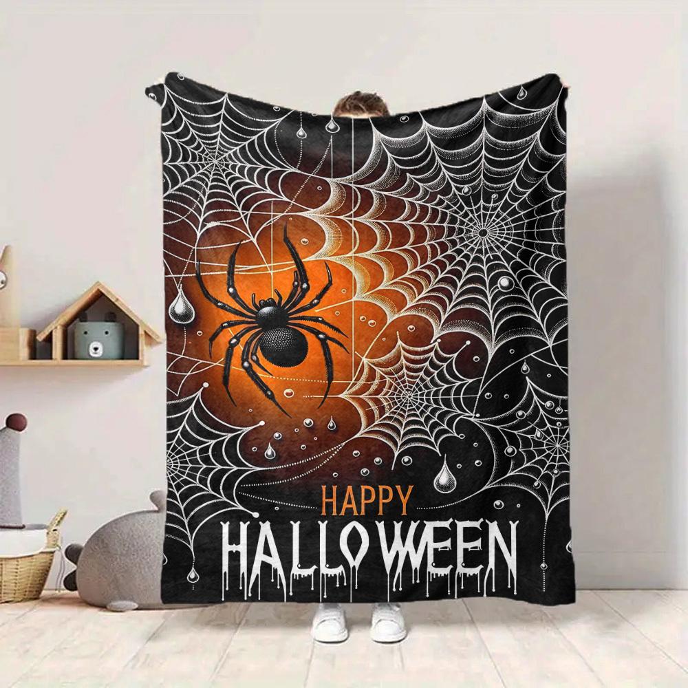 1pc Halloween Decorations Blanket Lightweight Flannel Blanket Throw Blanket For Sofa, Bed, Travel, Camping, Livingroom, Couch, Chair, And Bed yy250902