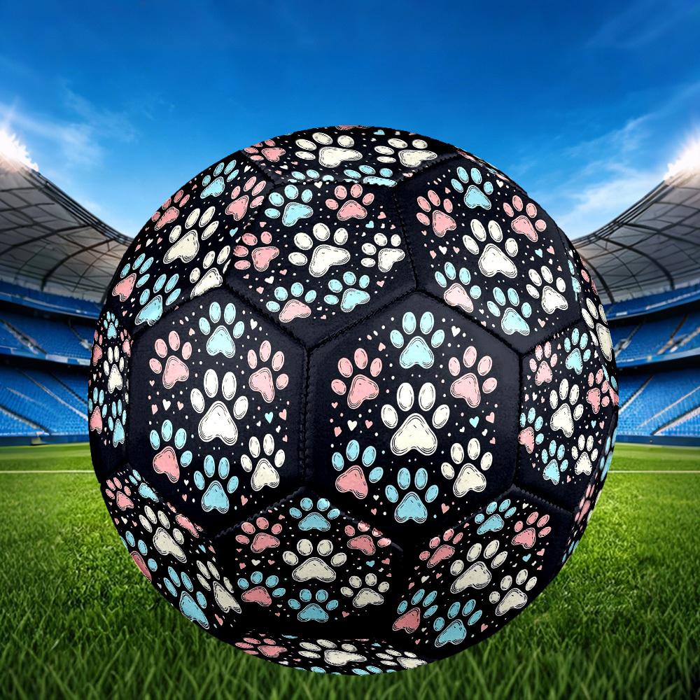 1pc Paw Prints Circle Size 5 Soccer Ball Professional Match Training Football Indoor &Outdoor Sports Ball Lightweight Durable m6552