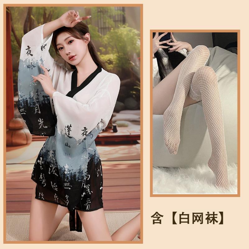 Sex underwear two-dimensional long-sleeved Hanfu seduction cosplay suit sexy women's pajamas