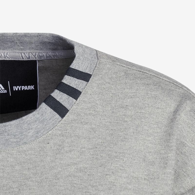 Adidas Ivy Park Comfortable Round Neck Drop Shoulder Short Sleeve T-Shirt Unisex Tops Medium-Gray Mixed-Color HN1565