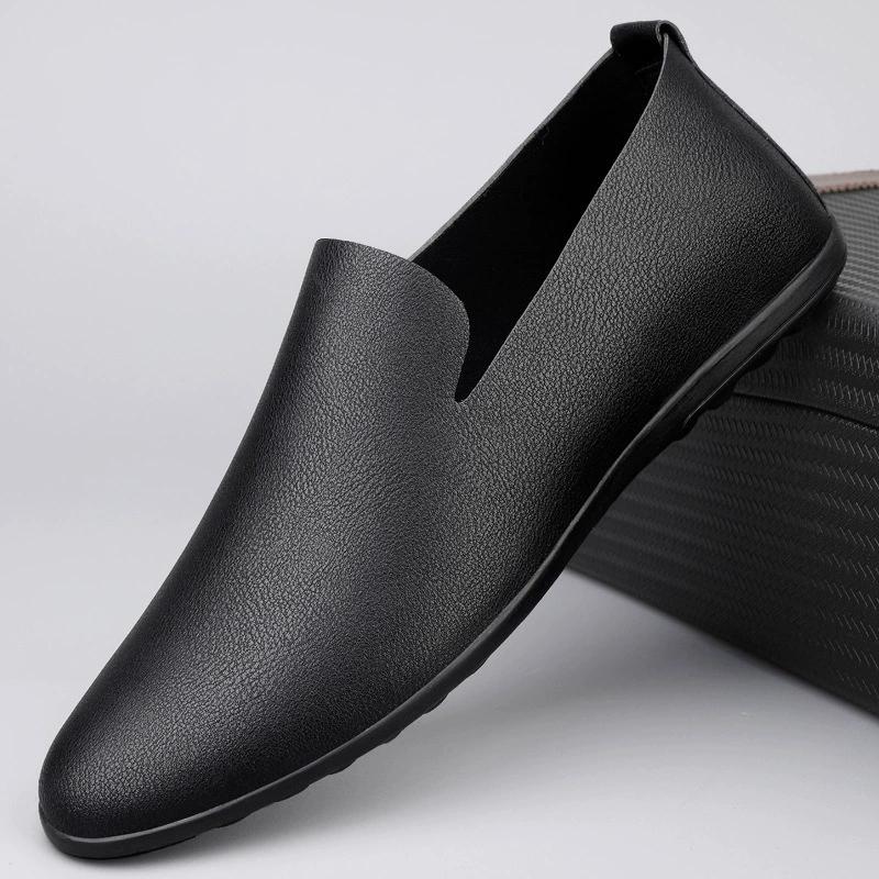

Fashion Black Men Casual Moccasin Shoes Gentleman Youth Trendy Driving Shoes Light Weight Mens Casual Loafers Big Size 38-46 38 чёрный