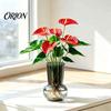 Durable Transparent Vase for Long Stem Flowers Hydroponic Flower Vase, Modern Style Imitation Glass Wide Body Elegant Arrangement Vessel Weddings