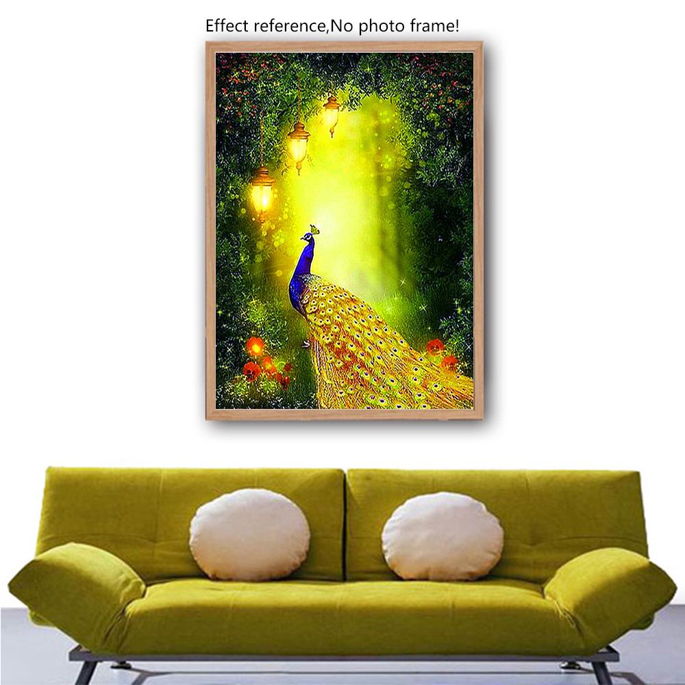 HUACAN Elmas Nakış tavuskuşu Desen Elmas Boyama Resimleri Rhinestones Elmas