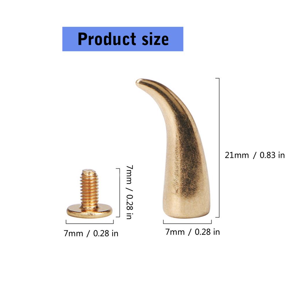 100PCS Punk Spikes Apparel Decoration Spikes Alloy Rivets Fashion Accessories for Leathercraft Rivet Studs and Projects