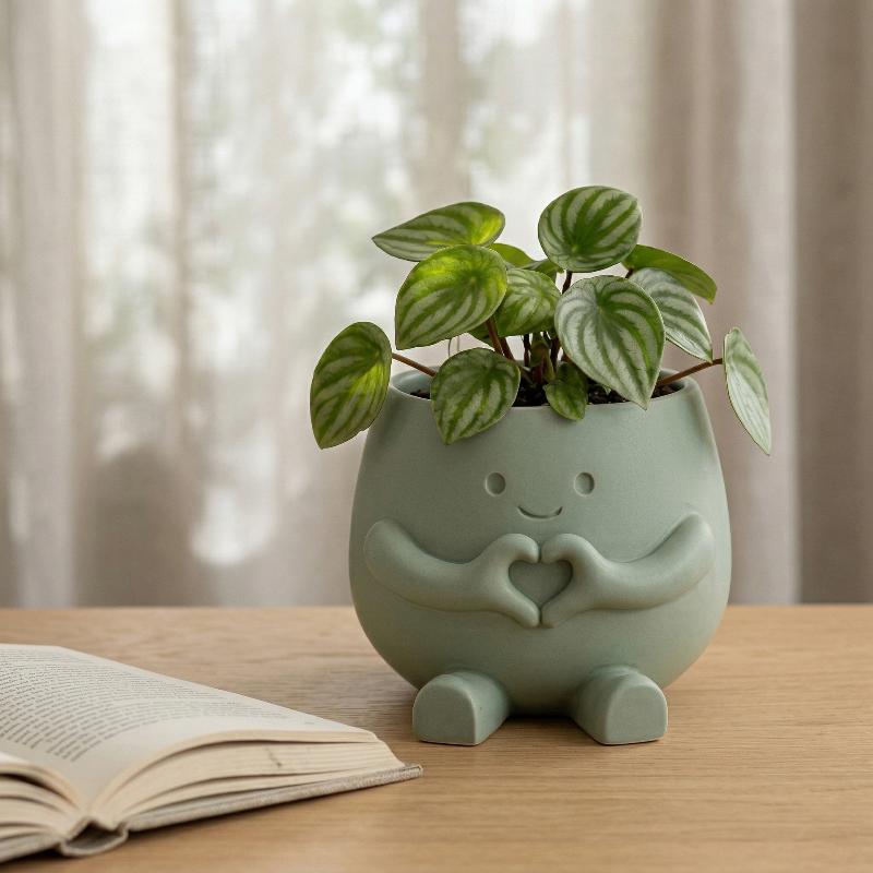 Face Flower Pot Cute Resin Flower Head Planter For Indoor Outdoor Unique Sit Chair Pots Home Garden Decor