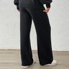 Women's Casual Embroidered Floral Patchwork Fashion Straight Leg Pants Wide Leg Pants Woven Wool Pants