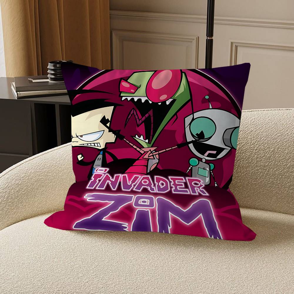 Cartoon I-Invader-Zim Personalized Pillow Cover Kids Bedroom Wild Party Decor Pillowcase Kid Birthday Shower Gift
